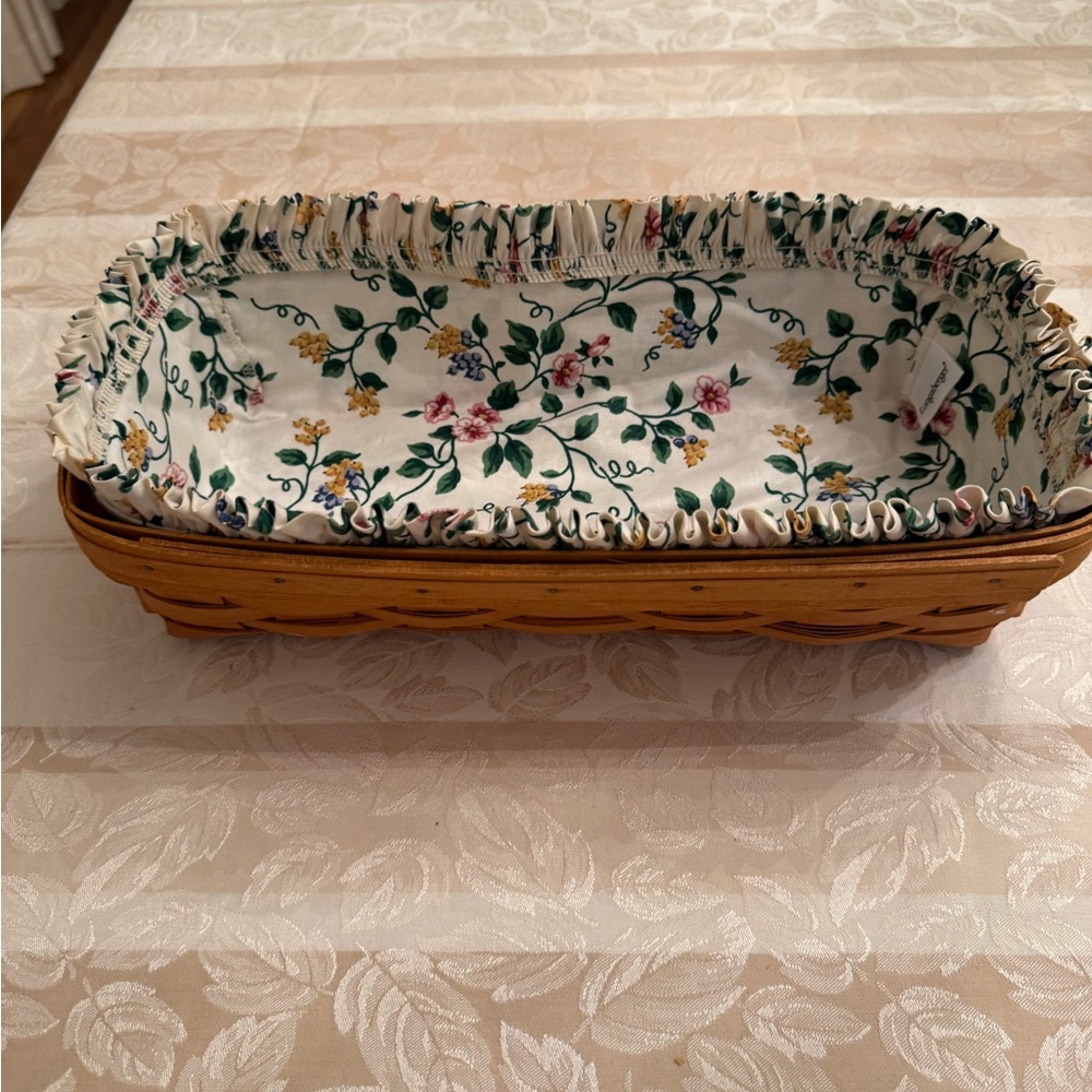 Longaberger Handwoven Basket in Rich Brown with lining